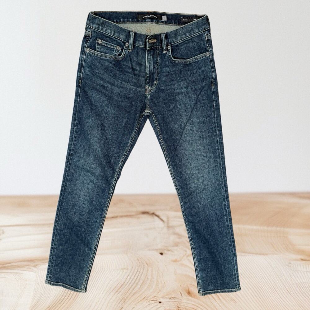 Banana Republic Jeans Men's 29 X 30 Rapid Movement RMD Slim Fit Dark Wash EUC